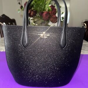 Kate Spade Black Satchel with Glitter Finish